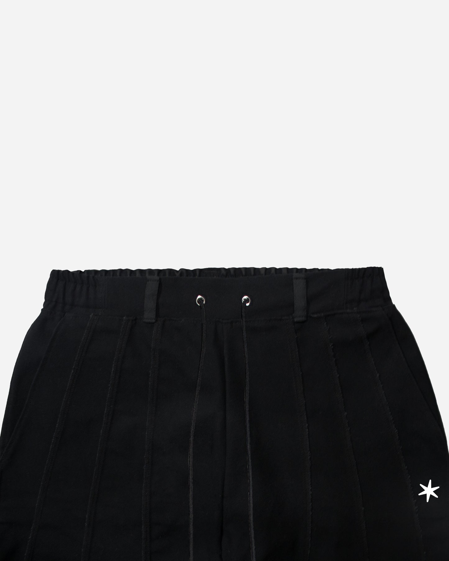 Paneled Wide Jorts - Black