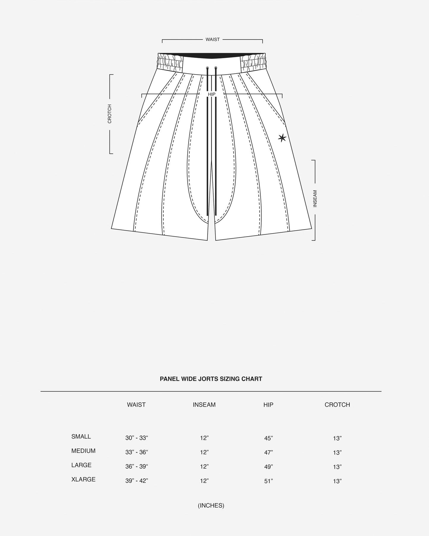 Paneled Wide Jorts - Black